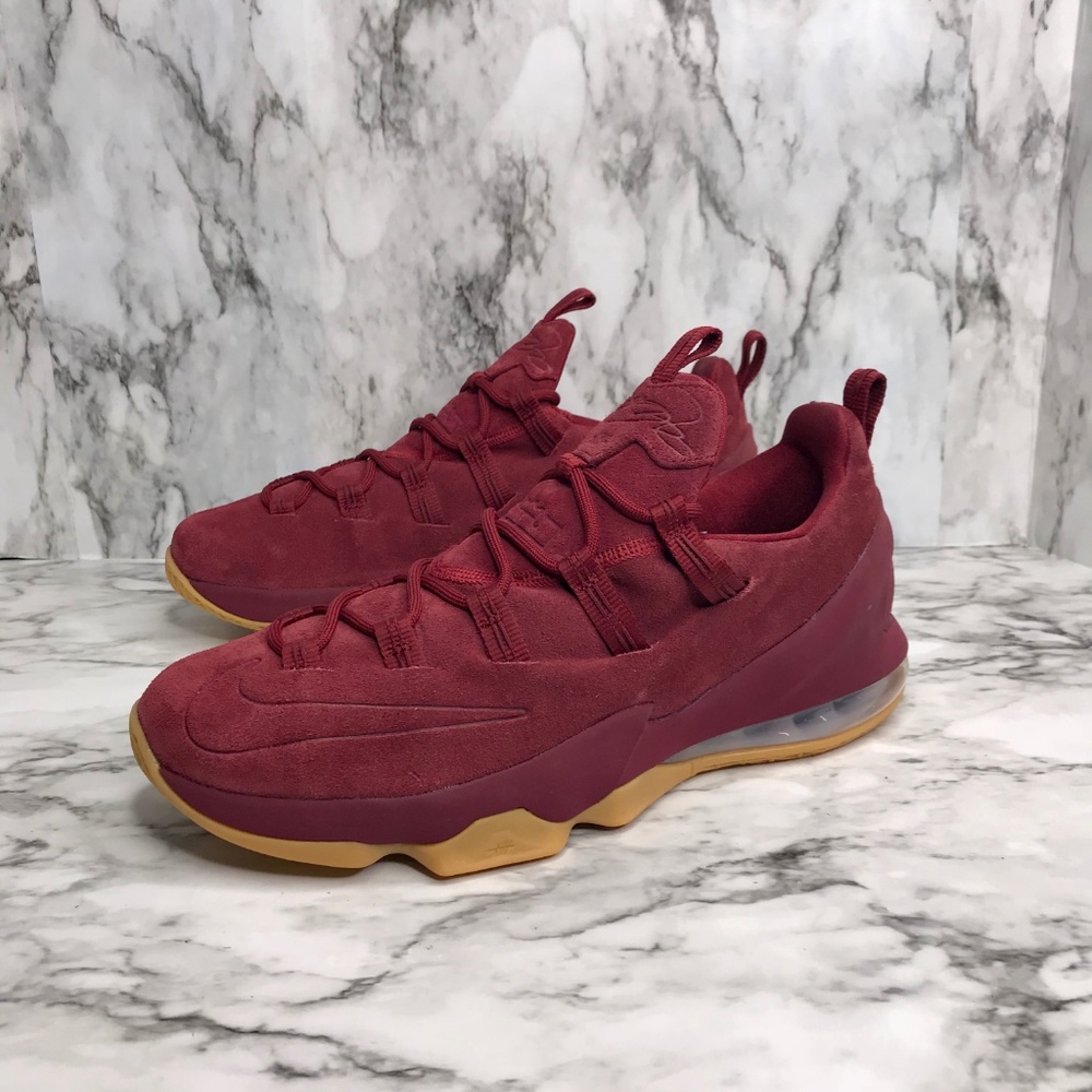 NEW Nike Lebron 13 Xlll Low Premium Red Team Suede - Picture 3 of 8